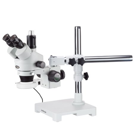 AMSCOPE 3.5X-90X Boom Stand Trinocular Zoom Stereo Microscope, 54 LED Light SM-3TZ-54S